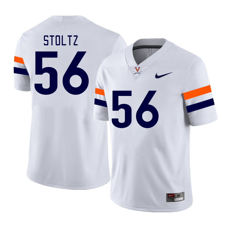 Men #56 Caleb Stoltz Virginia Cavaliers College Football Jerseys Stitched Sale-White